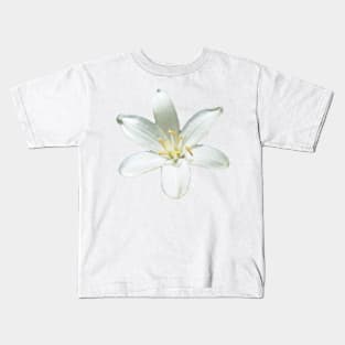 White Wild Flower Pattern Kids T-Shirt